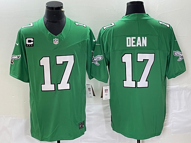 Men's Green Philadelphia Eagles #17 Nakobe Dean 2023 F.U.S.E. With C Patch Vapor Untouchable Stitched Football Jersey